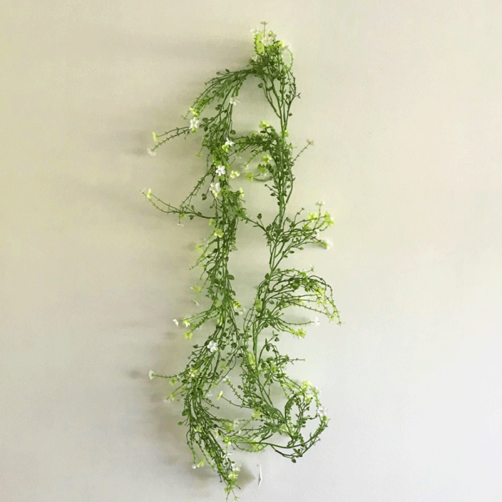 Artificial Wild Flowers Garland White Green Artificial Flowers